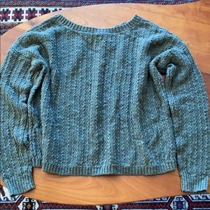 Forest green x-back short sweater